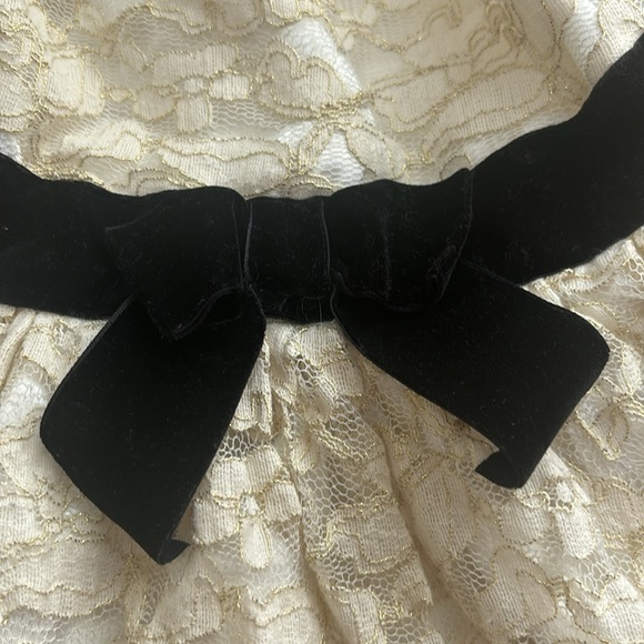 Cherokee Girls 5T Cream Lace Layers Dress with Faux Black Front Bow. So cute. - Picture 5 of 11